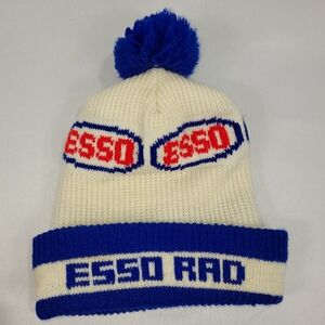 Esso Rad Vintage Toque Knit Winter Hat PomPom